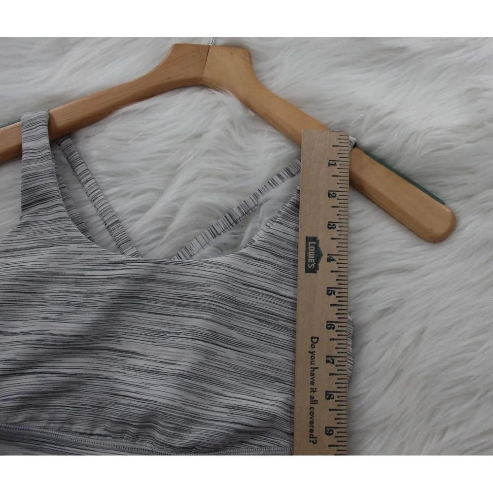 Lululemon Athletica Energy Bra Ombre Melange Space Dye Gray White 6 No Pads Yoga